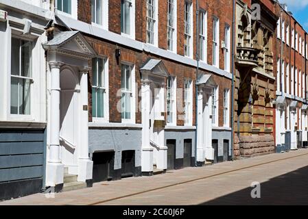 Georgianische Häuser in Parliament Street, Hull, Humberside, East Yorkshire, England Stockfoto