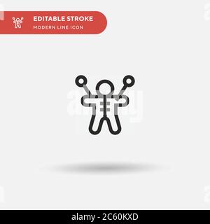 Voodoo Doll einfaches Vektor-Symbol. Illustration Symbol Design Vorlage für Web mobile UI Element. Perfekte Farbe modernes Piktogramm auf bearbeitbaren Strich. Voodoo Doll Icons für Ihr Business-Projekt Stock Vektor