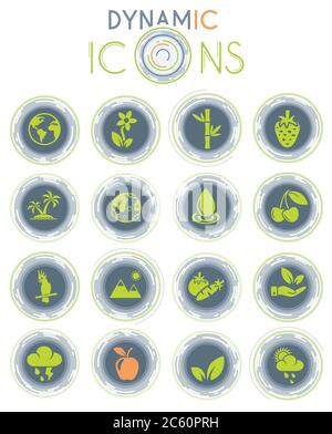 Dynamische Natursymbole Stock Vektor