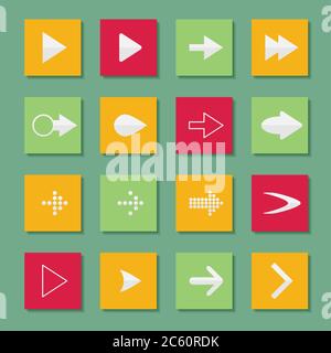 Setzen Sie Pfeilsymbole Vektordarstellung von Web-Design-Elementen. Stock Vektor