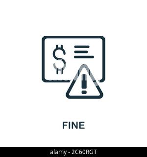 Symbol „fein“. Einfaches Element aus der Krisensammlung. Creative Fine Icon für Webdesign, Vorlagen, Infografiken und vieles mehr Stock Vektor