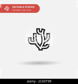 Einfaches Vektorsymbol „Koralle“. Illustration Symbol Design Vorlage für Web mobile UI Element. Perfekte Farbe modernes Piktogramm auf bearbeitbaren Strich. Korallensymbole für Ihr Geschäftsprojekt Stock Vektor