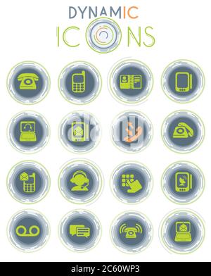 Dynamische Telefonsymbole Stock Vektor