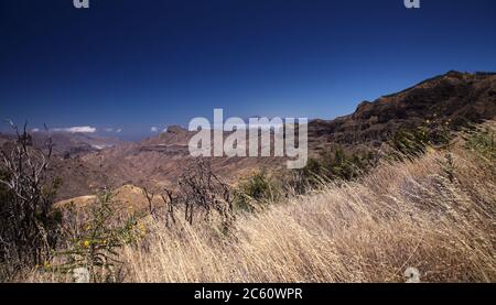 Gran Canaria, Landschaft des zentralen Teils der Insel, Las Cumbres, dh die Gipfel Stockfoto