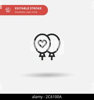 Ballons einfaches Vektor-Symbol. Illustration Symbol Design Vorlage für Web mobile UI Element. Perfekte Farbe modernes Piktogramm auf bearbeitbaren Strich. Ballons Symbole für Ihr Business-Projekt Stock Vektor