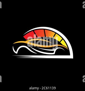 Auto Auto Logo Symbol Vektor Illustration Vorlage. Moderne Sport Auto Vektor-Logo Symbol Silhouette Design. Auto Auto-Logo Vektor-Illustration für die Reparatur von Autos Stock Vektor