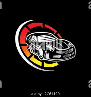 Auto Auto Logo Symbol Vektor Illustration Vorlage. Moderne Sport Auto Vektor-Logo Symbol Silhouette Design. Auto Auto-Logo Vektor-Illustration für die Reparatur von Autos Stock Vektor