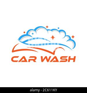 Auto Wash Logo Vektor Illustration Vorlage. Trendy Car Wash Vektor-Logo Symbol Silhouette Design. Auto Auto Reinigung Logo Vektor-Illustration für Auto det Stock Vektor