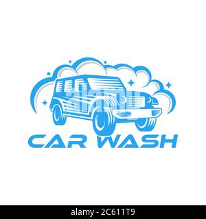 Auto Wash Logo Vektor Illustration Vorlage. Trendy Car Wash Vektor-Logo Symbol Silhouette Design. Auto Auto Reinigung Logo Vektor-Illustration für Auto det Stock Vektor