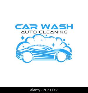 Auto Wash Logo Vektor Illustration Vorlage. Trendy Car Wash Vektor-Logo Symbol Silhouette Design. Auto Auto Reinigung Logo Vektor-Illustration für Auto det Stock Vektor