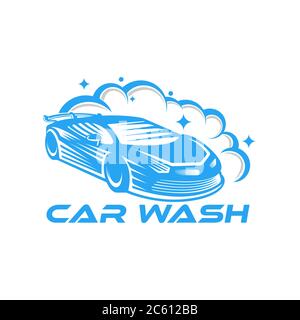 Auto Wash Logo Vektor Illustration Vorlage. Trendy Car Wash Vektor-Logo Symbol Silhouette Design. Auto Auto Reinigung Logo Vektor-Illustration für Auto det Stock Vektor