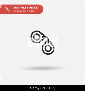 Einfaches Vektorsymbol für Handschellen. Illustration Symbol Design Vorlage für Web mobile UI Element. Perfekte Farbe modernes Piktogramm auf bearbeitbaren Strich. Handschellen-Symbole für Ihr Geschäftsprojekt Stock Vektor