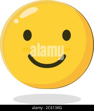 Niedliches Emoticon Lächeln. Cartoon isolierte Vektor-Illustration auf weißem Hintergrund Stock Vektor