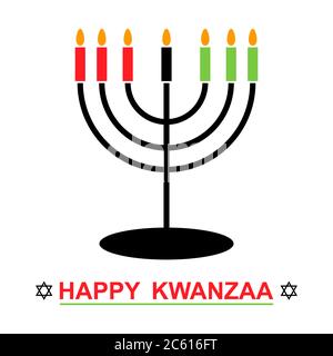 Happy kwanzaa , amerikanisches Design isoliert auf weißem Hintergrund. Grußkarte, Vektorgrafik . Stock Vektor