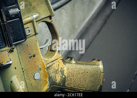 Moderne Waffenserie. US Army Sturmgewehr, Nahaufnahme. Stockfoto