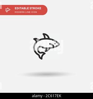 Einfaches Vektorsymbol Shark. Illustration Symbol Design Vorlage für Web mobile UI Element. Perfekte Farbe modernes Piktogramm auf bearbeitbaren Strich. Shark-Symbole für Ihr Geschäftsprojekt Stock Vektor