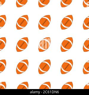 American Football Ball schwarz und weiß nahtlose Illustration Vektor Hintergrund Stock Vektor