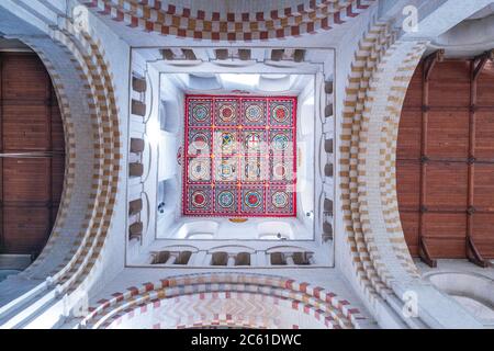 Die gemalte Leinwand im Turm der St. Albans Kathedrale Stockfoto