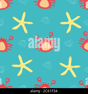 Niedliche sealife Unterwasser Vektor Illustration Hintergrund Stock Vektor
