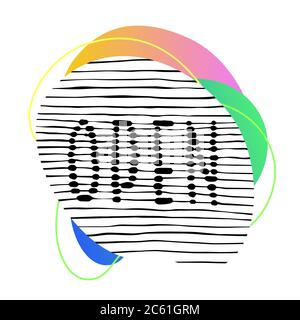 Abstraktes offenes Schild auf weißem Hintergrund. Farbenfrohes Kreativdesign-Poster Stock Vektor