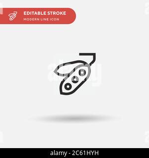 Einfaches Vektorsymbol grüne Erbse. Illustration Symbol Design Vorlage für Web mobile UI Element. Perfekte Farbe modernes Piktogramm auf bearbeitbaren Strich. Grüne Erbsen-Symbole für Ihr Geschäftsprojekt Stock Vektor