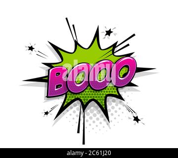 Comic Text Boo Sprechblase Pop Art Stil Stock Vektor