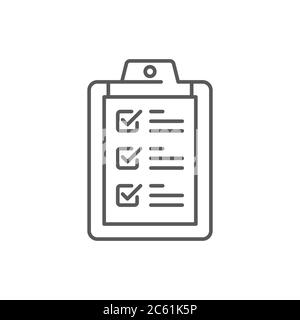 Um Liste Papier Zwischenablage Vektor Symbol Symbol auf weißem Hintergrund isoliert Stock Vektor