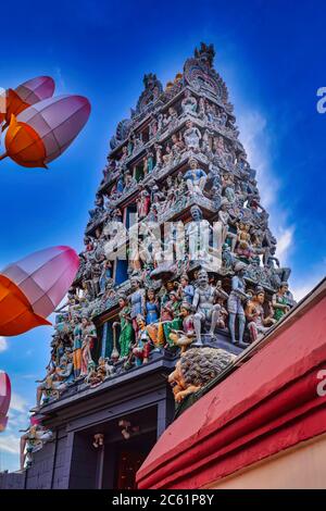 Die Schönheit des Tempels in Singapur eine der Sammlung Statue des hindu-Tempels Stockfoto