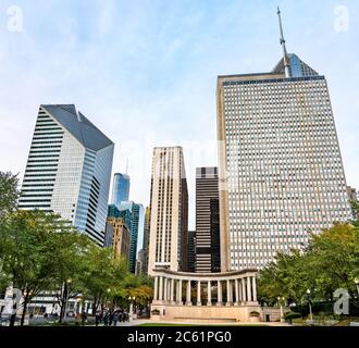 Millennium Monument am Wrigley Square in Chicago, USA Stockfoto