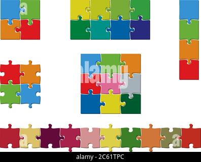 Set von bunten Puzzle-Stücke Vorlage Vektor-Illustration Stock Vektor