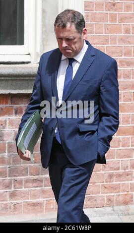 Agrarminister Barry Cowen bei der Ankunft zum Kabinettstreffen in Dublin Castle. Stockfoto