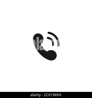 Schwarzes flaches Symbol der Telefonröhre. Isoliert auf Weiß. Vektorgrafik. Stock Vektor