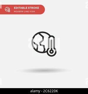 Einfaches Vektorsymbol für globale Erwärmung. Illustration Symbol Design Vorlage für Web mobile UI Element. Perfekte Farbe modernes Piktogramm auf bearbeitbaren Strich. Symbole für die globale Erwärmung für Ihr Geschäftsprojekt Stock Vektor