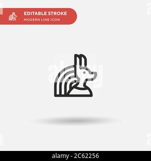 Anubis einfaches Vektorsymbol. Illustration Symbol Design Vorlage für Web mobile UI Element. Perfekte Farbe modernes Piktogramm auf bearbeitbaren Strich. Anubis Icons für Ihr Business-Projekt Stock Vektor