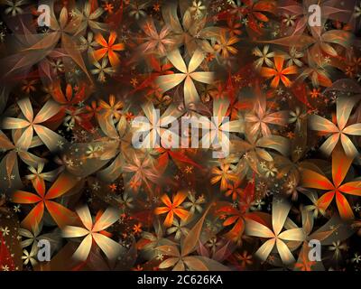 Flame Fractal - Blumen Design Stockfoto