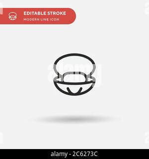 Einfaches Oyster-Vektorsymbol. Illustration Symbol Design Vorlage für Web mobile UI Element. Perfekte Farbe modernes Piktogramm auf bearbeitbaren Strich. Oyster-Symbole für Ihr Geschäftsprojekt Stock Vektor