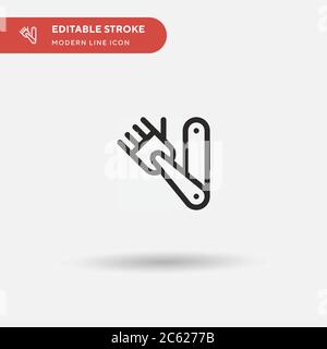 Bionic Arm einfaches Vektor-Symbol. Illustration Symbol Design Vorlage für Web mobile UI Element. Perfekte Farbe modernes Piktogramm auf bearbeitbaren Strich. Bionic Arm-Symbole für Ihr Geschäftsprojekt Stock Vektor