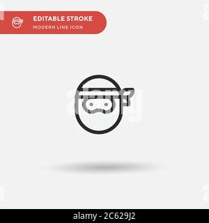 Ninja Simple Vektor-Symbol. Illustration Symbol Design Vorlage für Web mobile UI Element. Perfekte Farbe modernes Piktogramm auf bearbeitbaren Strich. Ninja-Symbol Stock Vektor