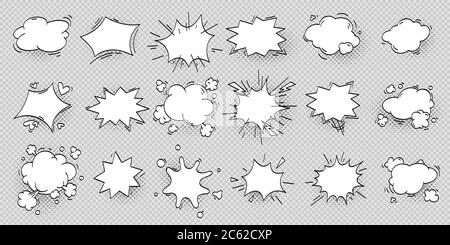 Comic-Kollektion für Sprechblasen im Pop-Art-Comic-Stil Stock Vektor