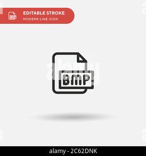 BMP-Datei einfaches Vektorsymbol. Illustration Symbol Design Vorlage für Web mobile UI Element. Perfekte Farbe modernes Piktogramm auf bearbeitbaren Strich. Bmp-Fil Stock Vektor