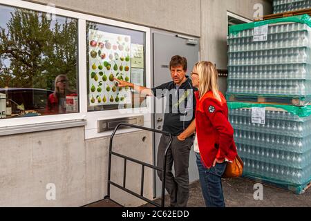 Jörg Geiger Manufaktur für Obstwein und Säfte, Schlats, Deutschland Stockfoto