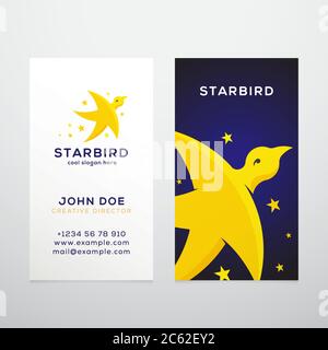 Star Bird Abstract Vector Visitenkarte Vorlage oder Mockup Stock Vektor