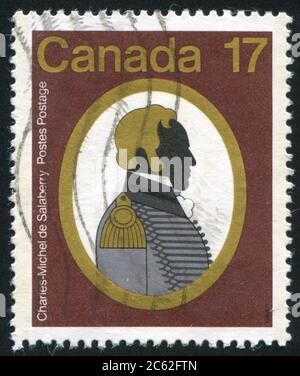 KANADA - UM 1979: Briefmarke gedruckt von Kanada, zeigt Charles-Michel d’Irumberry de Salaberry, um 1979 Stockfoto