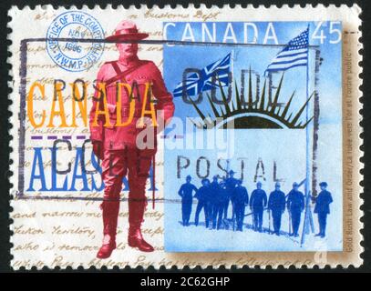 KANADA - UM 1996: Stempel gedruckt von Kanada, zeigt Sam Steele, North West Mounted Police, Alaska-Yukon Grenze, um 1996 Stockfoto