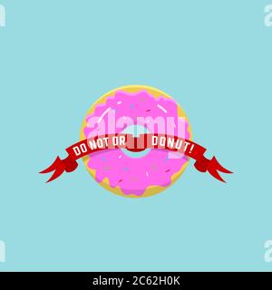 Abstrakter Vektor Donut Illustration oder Logo in Flat Style und hellen Farben. Stock Vektor