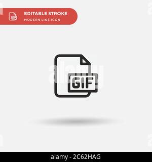 Einfaches GIF-Vektorsymbol. Illustration Symbol Design Vorlage für Web mobile UI Element. Perfekte Farbe modernes Piktogramm auf bearbeitbaren Strich. GIF-Symbole für Stock Vektor