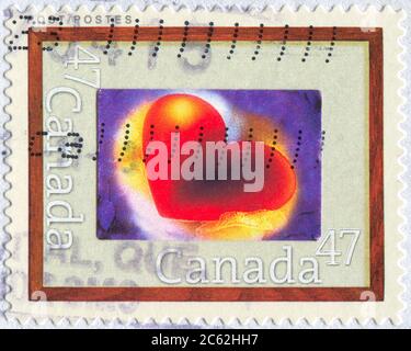 KANADA - UM 2000: Briefmarke gedruckt von Kanada, zeigt Herz, um 2000 Stockfoto