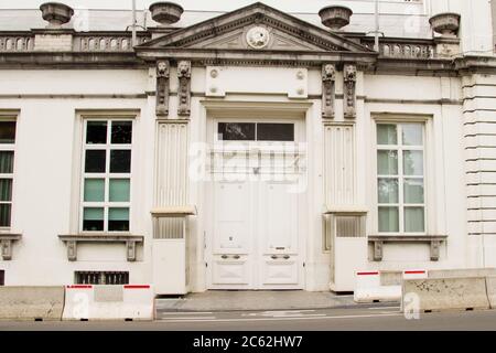 16 Rue de la Loi in Brüssel. Bundesregierungsgebäude.das Gebäude befindet sich im neoklassizistischen Stil Viertel vom Ende des 18. Jahrhunderts wh Stockfoto