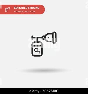 Einfaches Vektor-Symbol für Sauerstoff. Illustration Symbol Design Vorlage für Web mobile UI Element. Perfekte Farbe modernes Piktogramm auf bearbeitbaren Strich. Sauerstoff-IC Stock Vektor