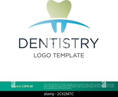 Zahnarzt, Zahnpflege Symbol Vektor Logo Vorlage Illustration Design. Editierbarer Vektor EPS 10. Stock Vektor